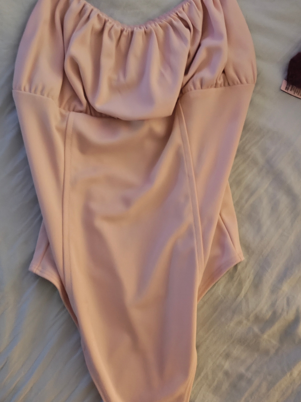 Forever 21 Blush Cream Off-Shoulder Bodysuit Small